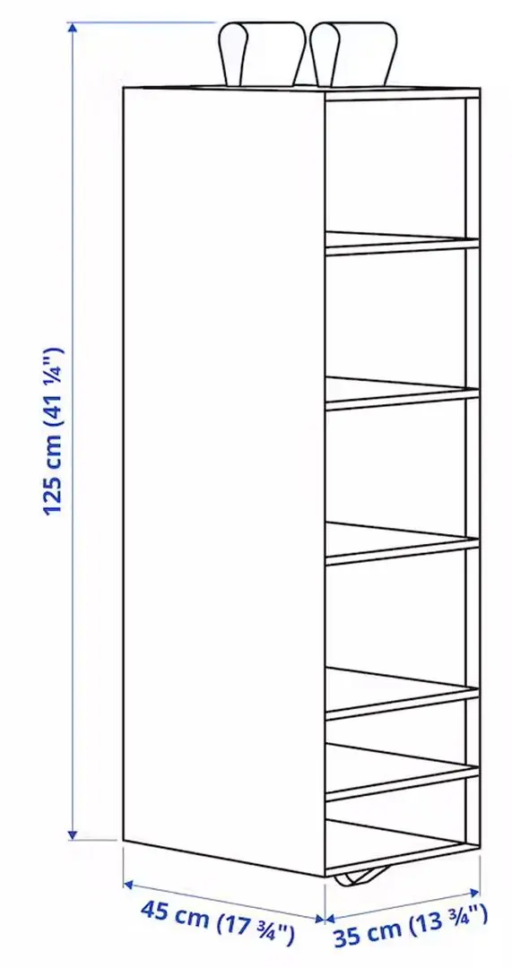 Organizator suspendat Ikea Skubb 6 compartimente 35x45x125 (Gri Inchis) - 6