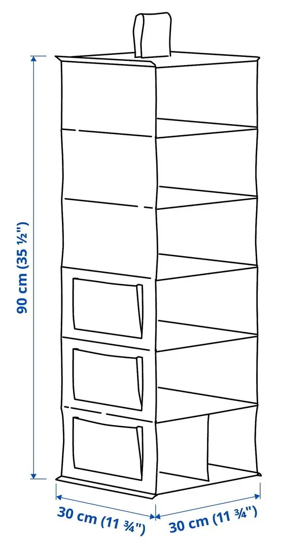 Organizator suspendat Ikea Bladdrare 30x30x90 (Gri)