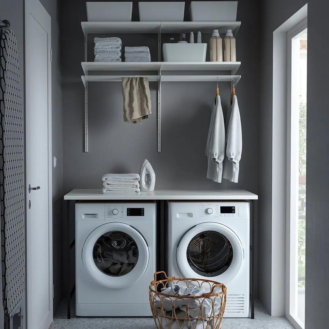 Etajera suprapusa Ikea Enhet 139x63x87 (Antracit/Alb)