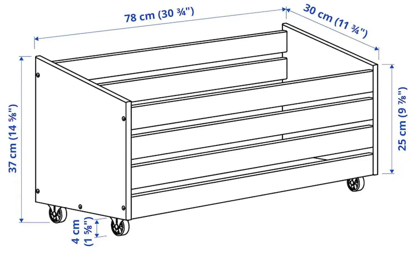 Cutie cu rotile Ikea Ivar 78x30 (Pin) - 5