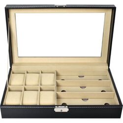 Organizator de ceasuri si ochelari Iso Trade 8497 (Black) Thumb