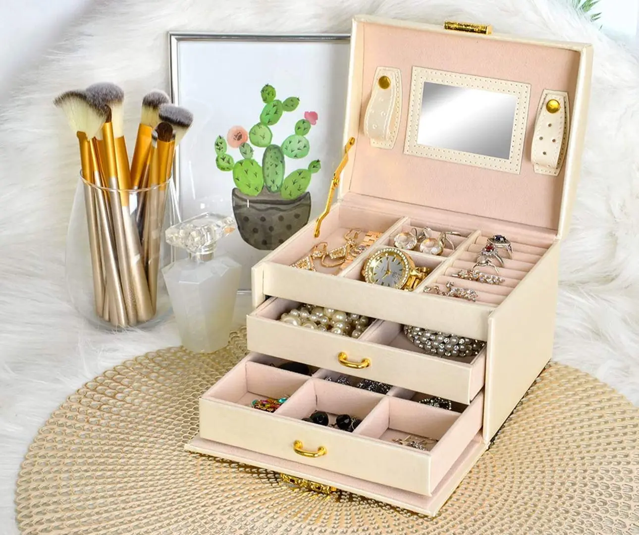 Organizator de bijuterii Iso Trade 6347 (Beige)