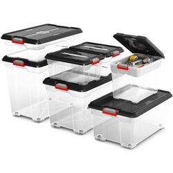 Container Kis Moover L 58x38x27cm (Transparent/Black) Thumb