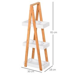 Стеллаж Kleankin 834-100V01GY (White/Bamboo) Thumb