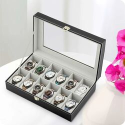 Organizator de ceasuri Massido MS-710 (Black/Beige) Thumb