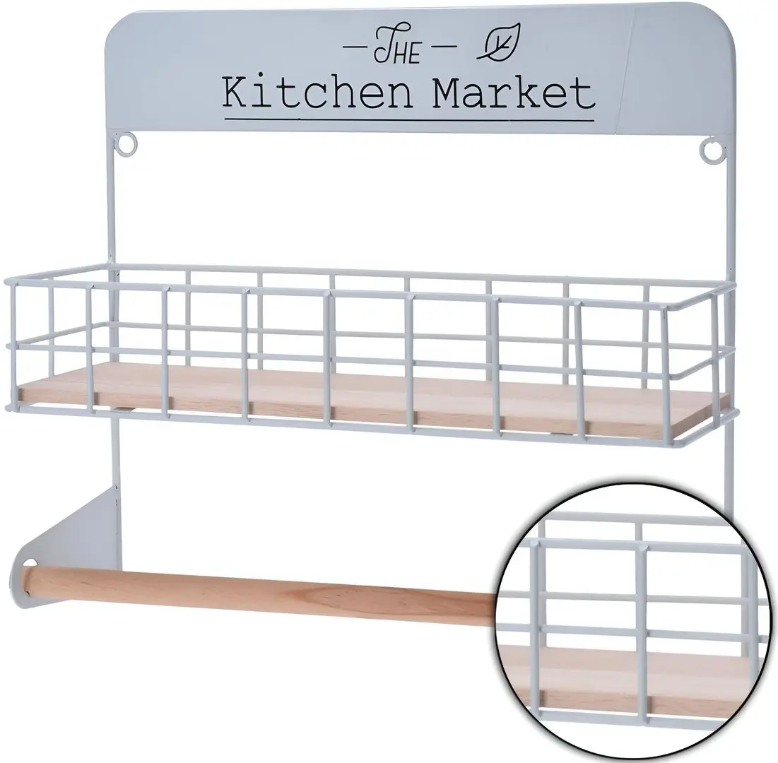 Держатель для бумажных полотенец EH Kitchen Market 48321 (White/Wood)