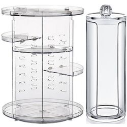 Organizator pentru produse cosmetice și discuri de bumbac Helen's Home 360 Derece Donebilen + MAKE-UP Thumb