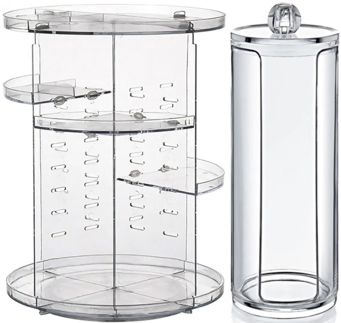 Organizator pentru produse cosmetice și discuri de bumbac Helen's Home 360 Derece Donebilen + MAKE-UP