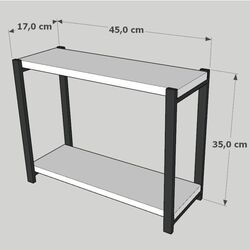 Suport Prestige 45x35x17 2 rafturi (White/Black) Thumb