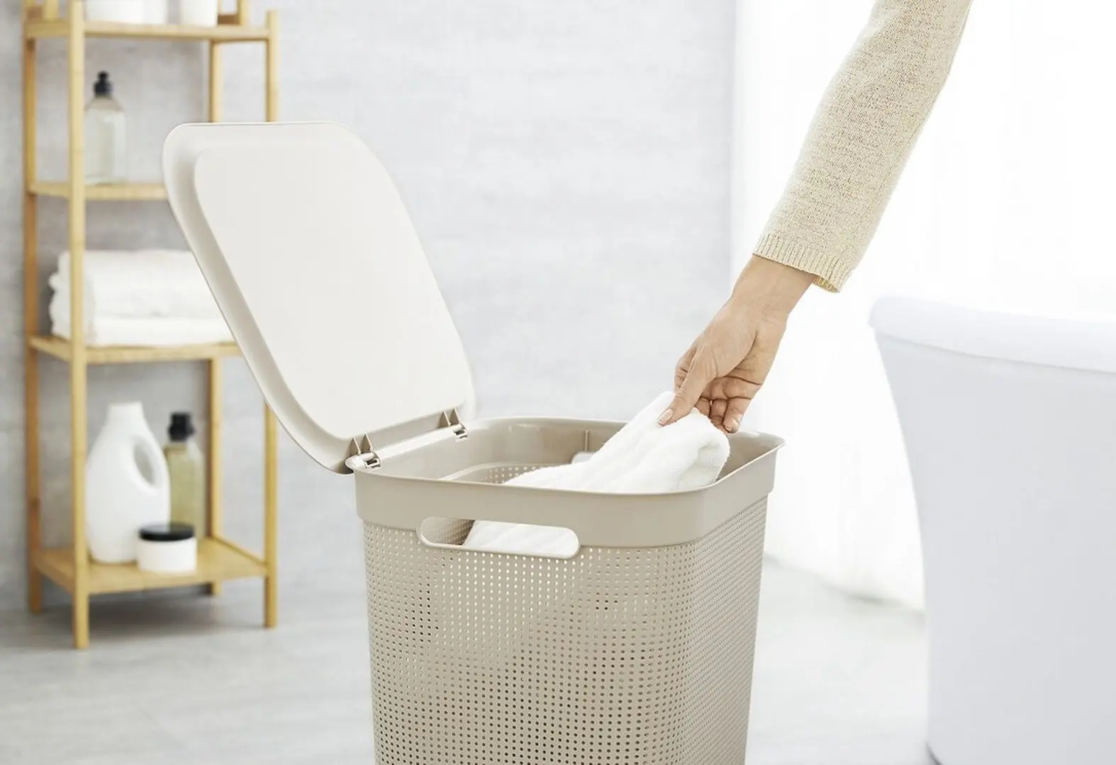 Корзина для белья Rotho Brisen 50L (Cappuccino) - 3