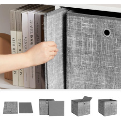 Set cutii depozitare Songmics RFB02LG-3 (Flecked Grey) Thumb