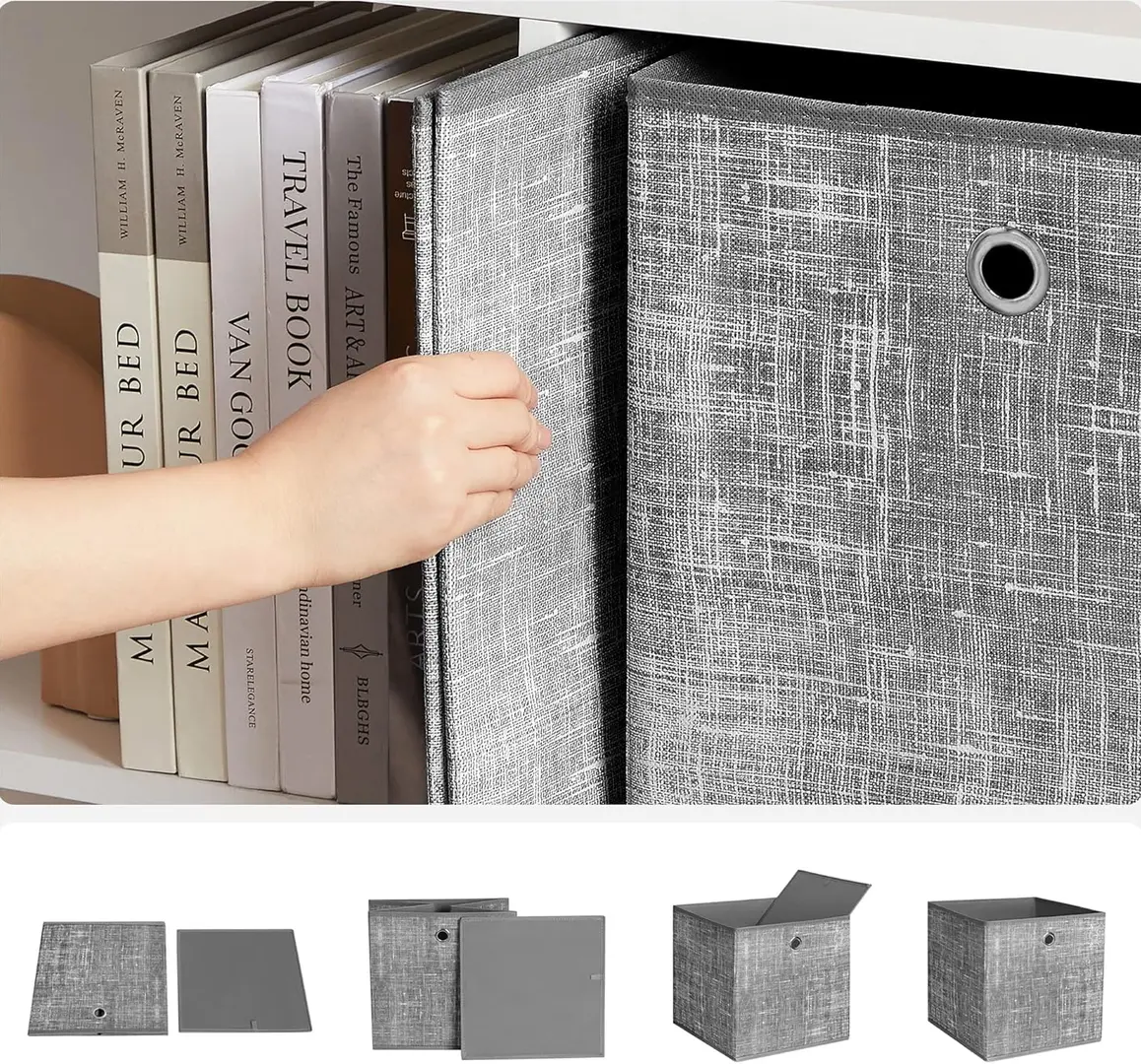 Set cutii depozitare Songmics RFB02LG-3 (Flecked Grey)