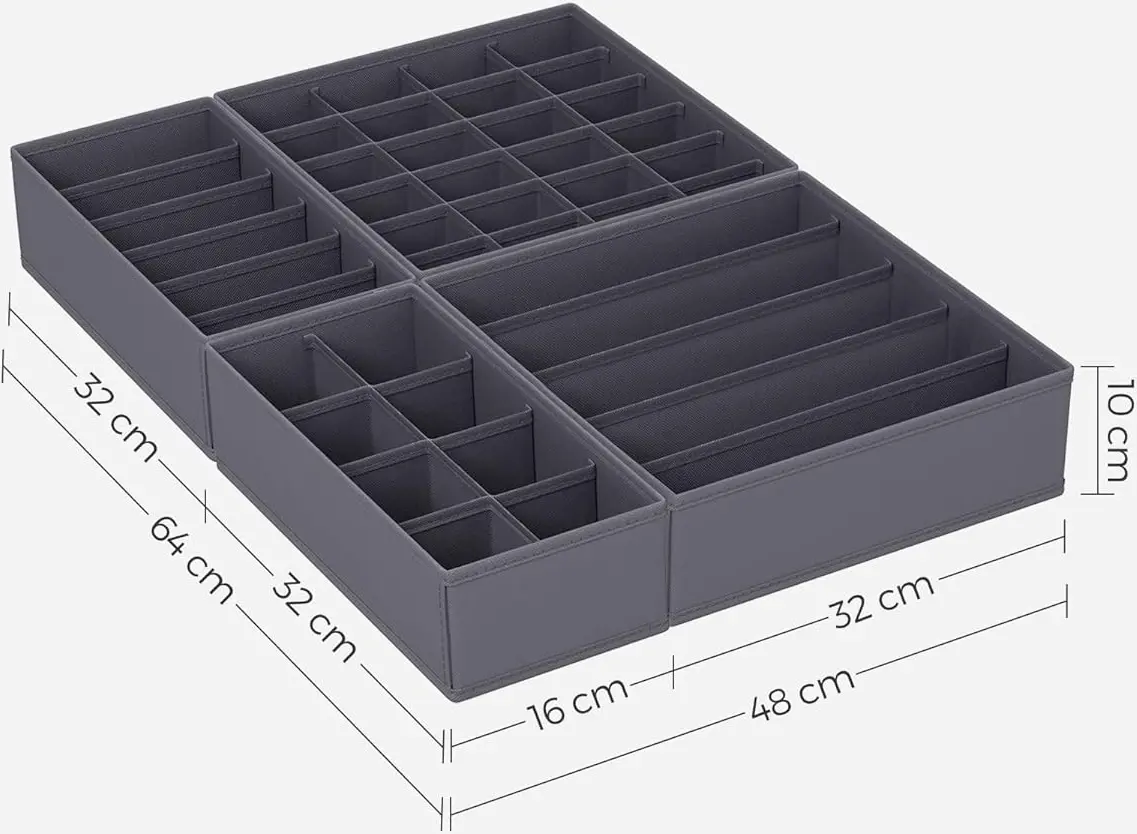 Set organizatoare Songmics RUS08GY (Slate Grey)