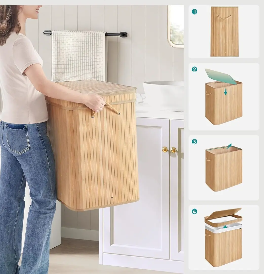 Корзина для белья Songmics LCB062N01 (Natural Beige) - 2