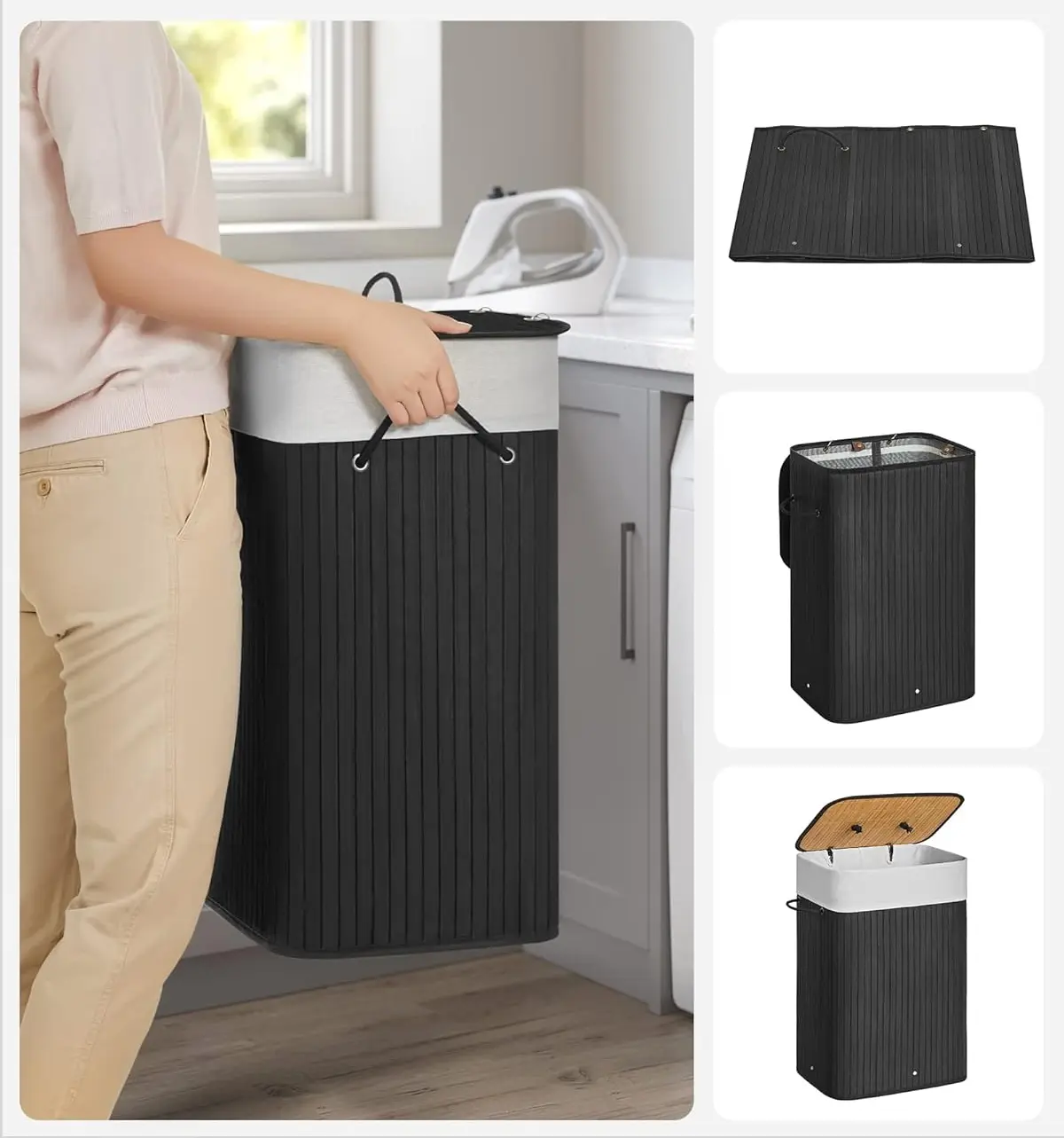 Coș de rufe Songmics LCB10B (Black)