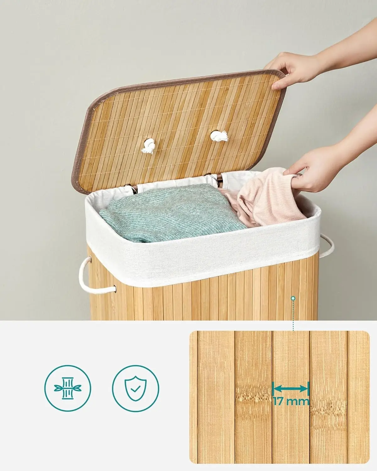 Корзина для белья Songmics LCB10Y (Natural)