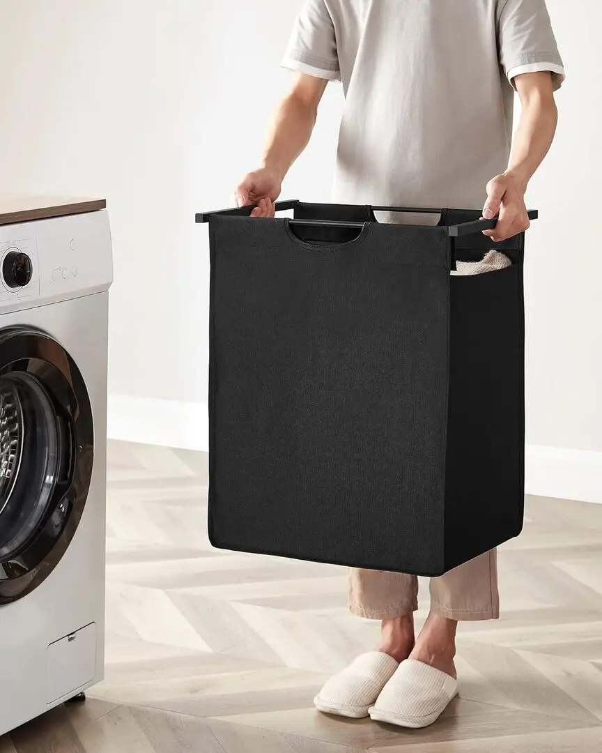 Cos pentru rufe Songmics Vasagle BLH101B01 (Black/Rustic Brown)