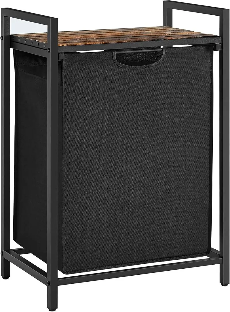 Cos pentru rufe Songmics Vasagle BLH101B01 (Black/Rustic Brown)
