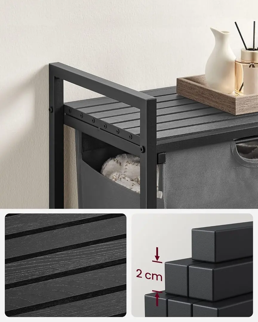 Корзина для белья Songmics Vasagle BLH101G01 (Black/Grey)