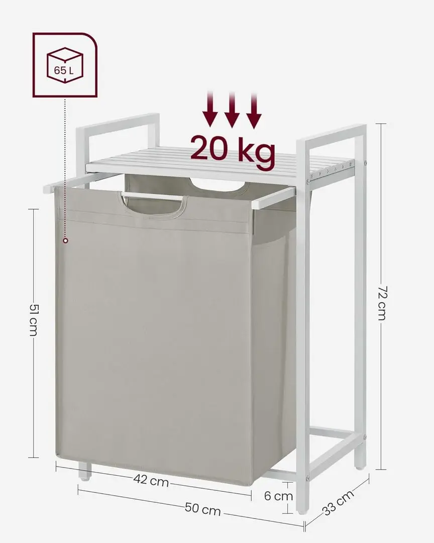 Корзина для белья Songmics Vasagle BLH101W01 (White) - 4