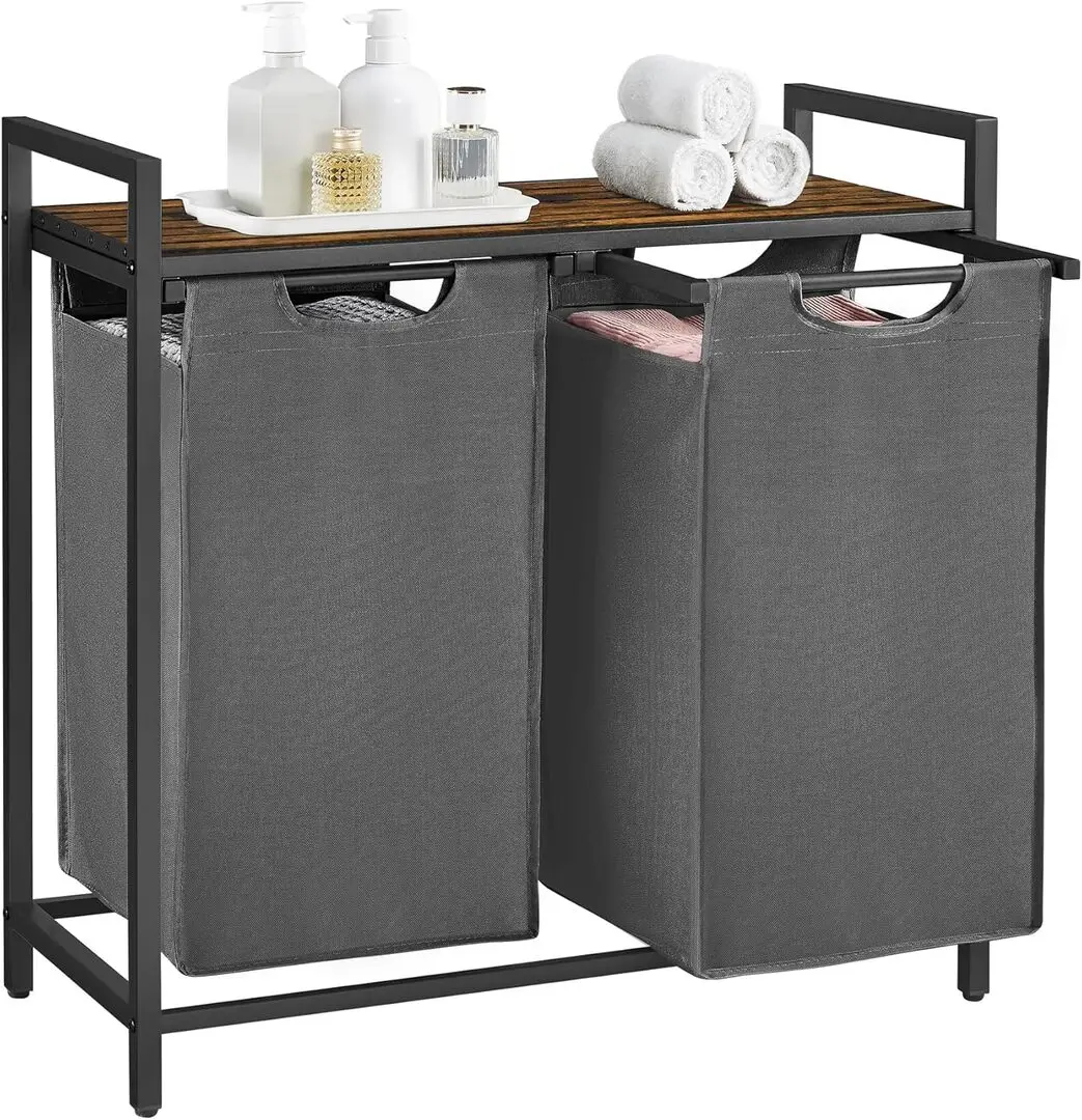 Корзина для сортировки белья Songmics Vasagle BLH201G01 (Rustic Brown/Grey)