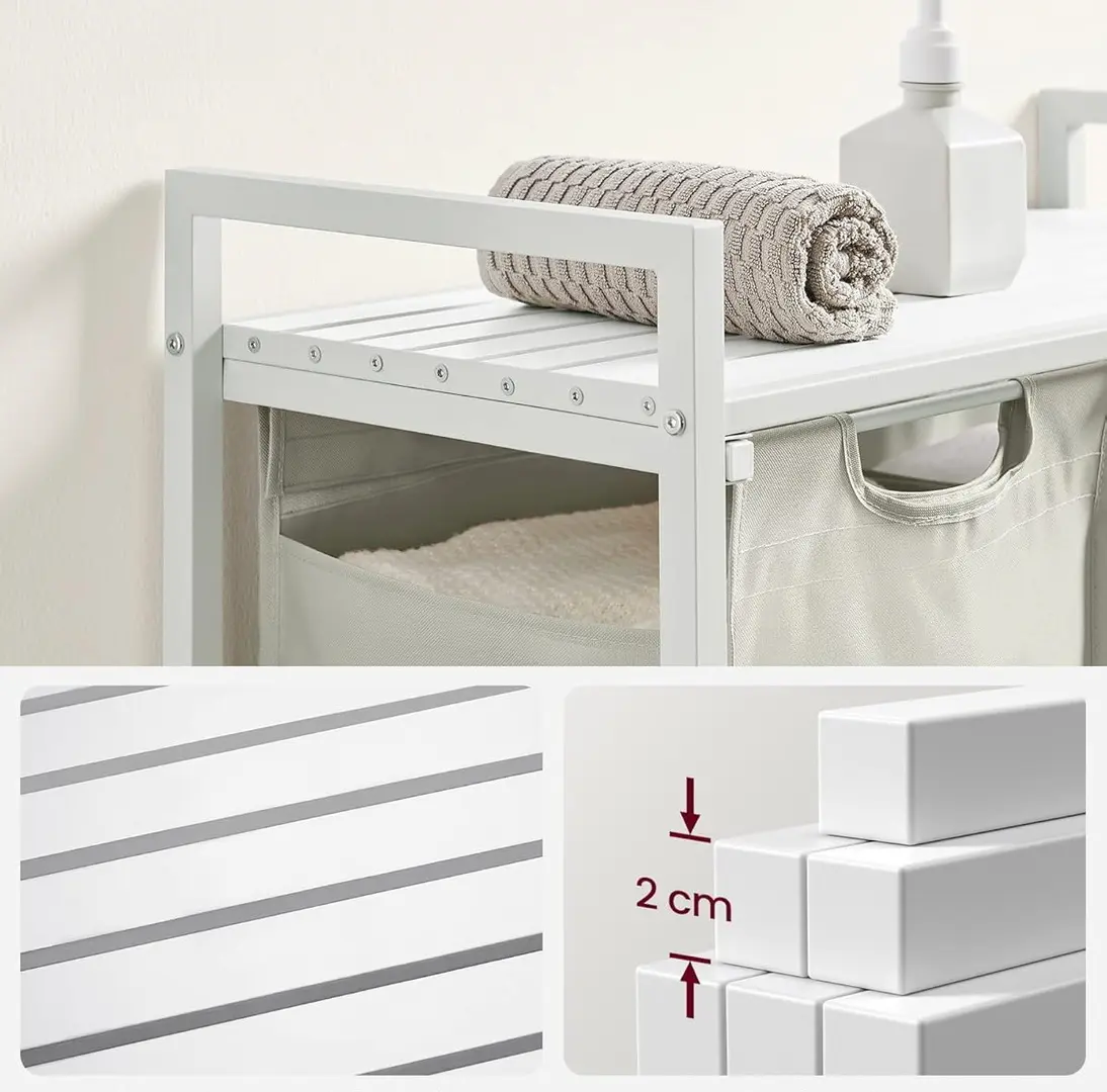 Cos de sortare rufe Songmics Vasagle BLH201W01 (White)