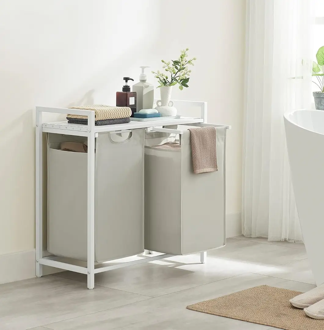 Cos de sortare rufe Songmics Vasagle BLH201W01 (White)