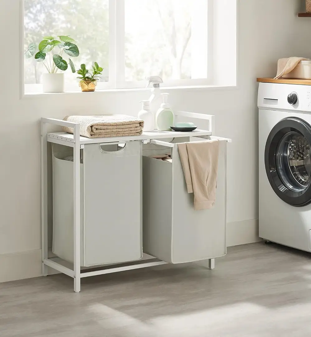 Cos de sortare rufe Songmics Vasagle BLH201W01 (White)