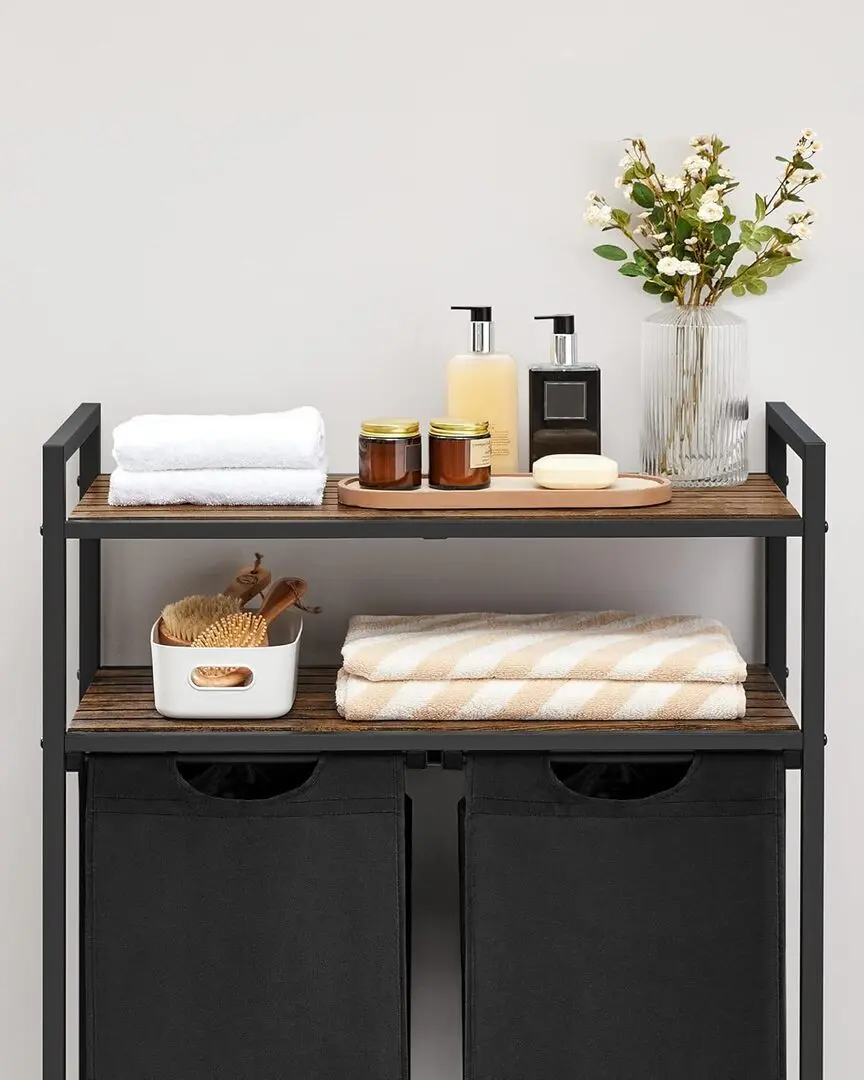 Корзина для сортировки белья Songmics Vasagle BLH211B01 (Rustic Brown/Black)