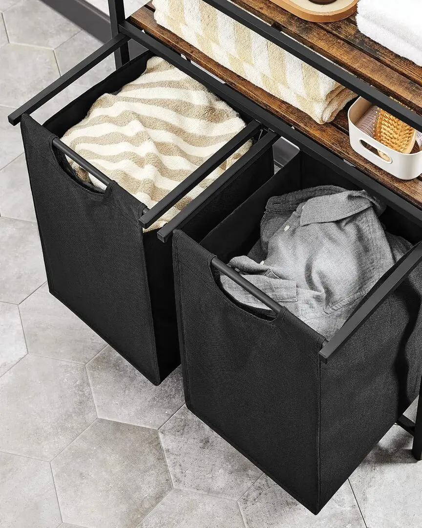 Корзина для сортировки белья Songmics Vasagle BLH211B01 (Rustic Brown/Black)