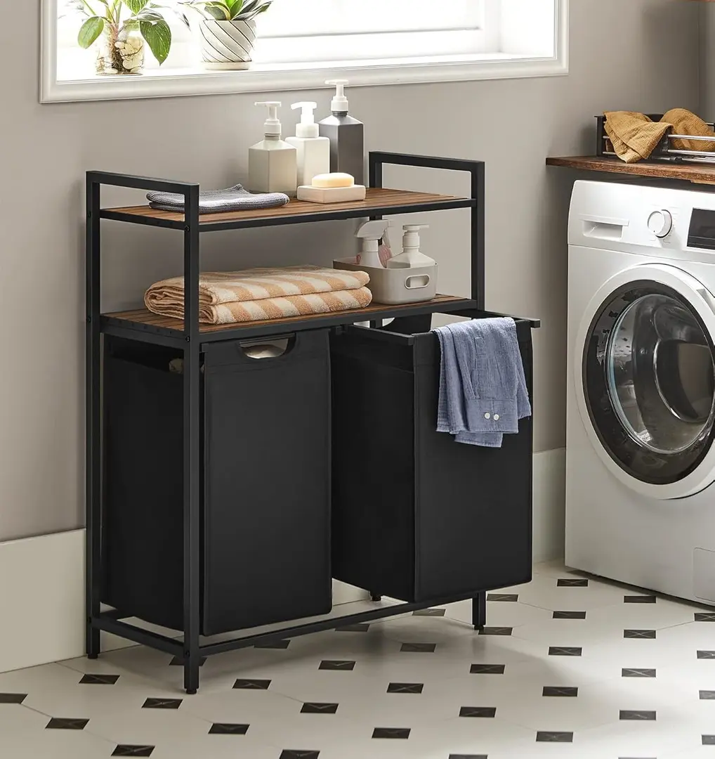 Корзина для сортировки белья Songmics Vasagle BLH211B01 (Rustic Brown/Black)