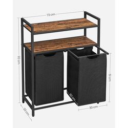 Корзина для сортировки белья Songmics Vasagle BLH211B01 (Rustic Brown/Black) Thumb