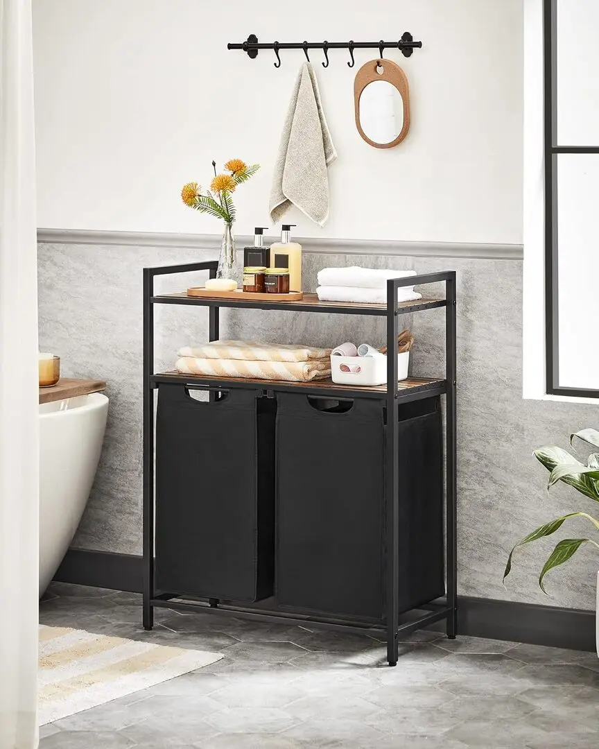 Корзина для сортировки белья Songmics Vasagle BLH211B01 (Rustic Brown/Black)