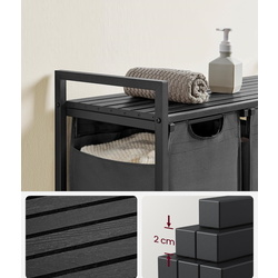 Корзина для сортировки белья Songmics Vasagle BLH301G01 (Black/Grey) Thumb