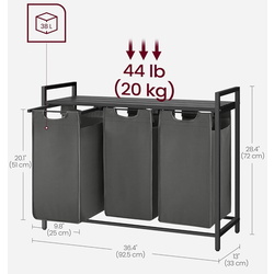 Корзина для сортировки белья Songmics Vasagle BLH301G01 (Black/Grey) Thumb