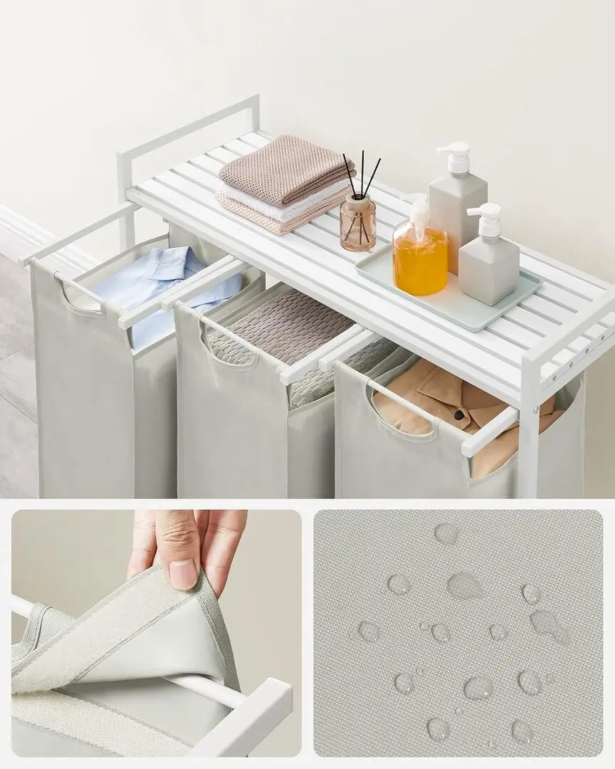 Корзина для сортировки белья Songmics Vasagle BLH301W01 (White)