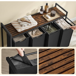 Корзина для сортировки белья Songmics Vasagle BLH401B01 (Rustic Brown/Black) Thumb