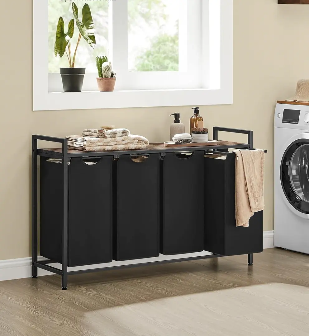 Корзина для сортировки белья Songmics Vasagle BLH401B01 (Rustic Brown/Black)