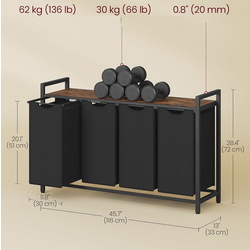 Корзина для сортировки белья Songmics Vasagle BLH401B01 (Rustic Brown/Black) Thumb