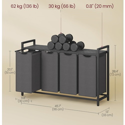 Cos de sortare rufe Songmics Vasagle BLH401G01 (Charcoal Grey) Thumb