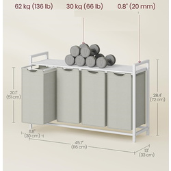 Корзина для сортировки белья Songmics Vasagle BLH401W01 (White) Thumb