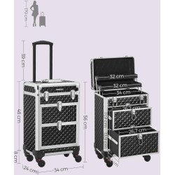 Valiză organizator cosmetic Songmics JHZ08BK (Black) Thumb