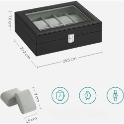 Organizator de ceasuri Songmics JWB010BK (Black/Grey) Thumb