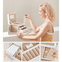 Органайзер для украшений Songmics JBC121W (Cloud White/Sand Beige) Thumb