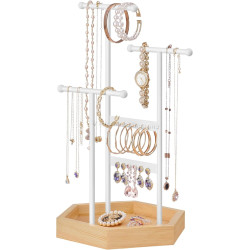 Подставка для украшений Songmics JJS03NW (White/Natural)