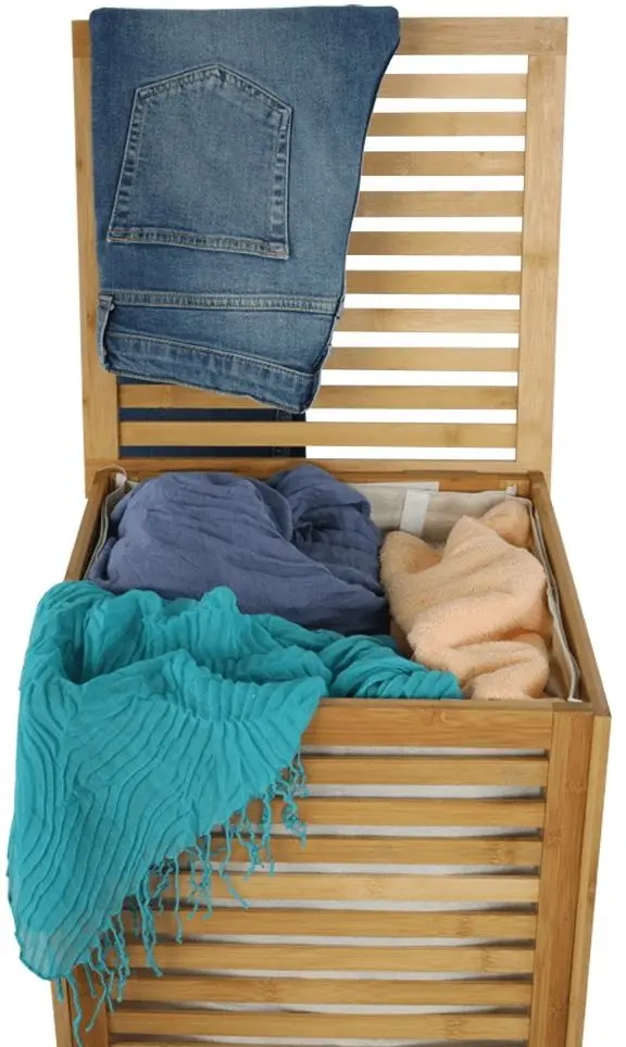 Cos pentru rufe Tempo Kondela Basket (Beige/Bamboo)