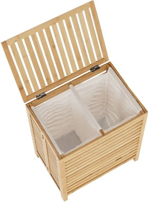 Корзина для белья Tempo Kondela Menork (White/Bamboo)