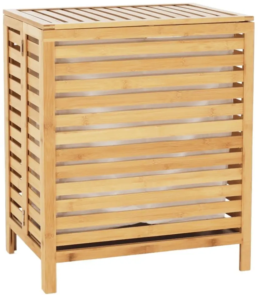 Корзина для белья Tempo Kondela Menork (White/Bamboo)