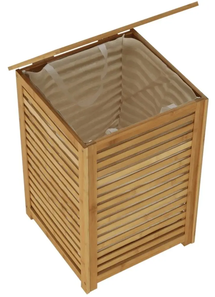 Cos pentru rufe Tempo Kondela Basket (Bamboo/Beige) - 10