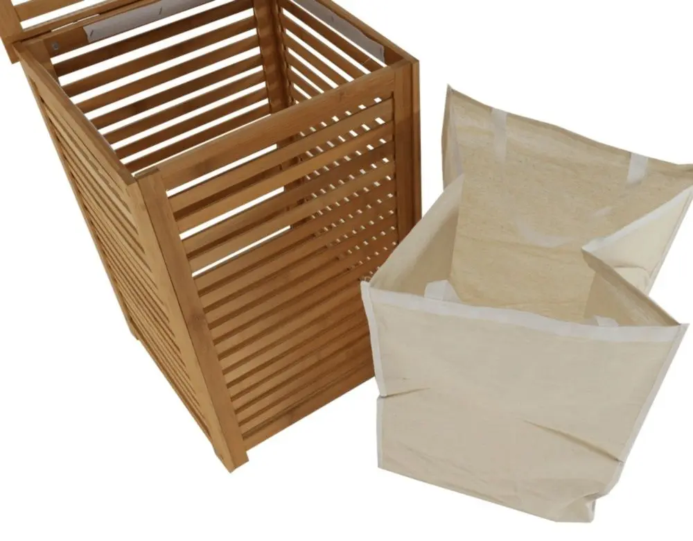 Cos pentru rufe Tempo Kondela Basket (Bamboo/Beige) - 5